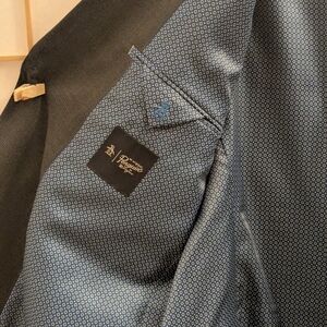 *HI-QUALITY STITCHING* PENGUIN HERRINGBONE BLAZER W/ LUXE BLUE LINING (44R/XL)